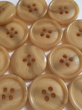 Load image into Gallery viewer, 10 20 40 LIGHT BROWN 20mm Wide Quality Beautiful Buttons Jacket Shirt Sewing Craft 4 Holes