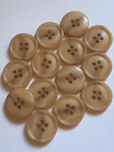Load image into Gallery viewer, 10 20 40 LIGHT BROWN 20mm Wide Quality Beautiful Buttons Jacket Shirt Sewing Craft 4 Holes