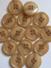 Load image into Gallery viewer, 10 20 40 LIGHT BROWN 20mm Wide Quality Beautiful Buttons Jacket Shirt Sewing Craft 4 Holes