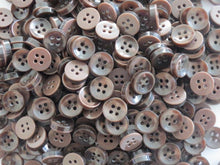 Load image into Gallery viewer, 50 100 BROWN Quality Buttons Shirt Sewing Craft 12mm Wide More Colours Also Available