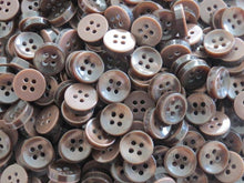 Load image into Gallery viewer, 50 100 BROWN Quality Buttons Shirt Sewing Craft 12mm Wide More Colours Also Available