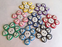 Load image into Gallery viewer, 20 50 100 Quality Triangle Top Round Bottom 12mm Wide Buttons Shirt Sewing Craft