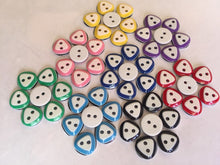 Load image into Gallery viewer, 20 50 100 Quality Triangle Top Round Bottom 12mm Wide Buttons Shirt Sewing Craft