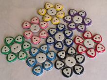 Load image into Gallery viewer, 20 50 100 Quality Triangle Top Round Bottom 12mm Wide Buttons Shirt Sewing Craft