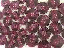 Load image into Gallery viewer, 10 20 40 Lovely BURGUNDY 15mm 20mm Wide Shirt Coat Blazer 4 Holes Quality Buttons Dresses Tops Babies Sewing Craft