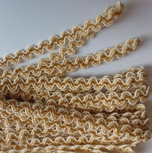 Load image into Gallery viewer, 1 yard CREAM GOLD Glitter Shine Quality Ric Rac Trim 10mm Wide Many Colours Zig Zag Braid Ricrac Trimming Rick Rack