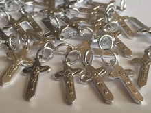 Load image into Gallery viewer, 10 20 SPIRITUAL SILVER CROSS Crucifix 20mm x 11mm Faith Delivery Protections Praying Prayer Fasting Crosses Christmas Naming Ceremony