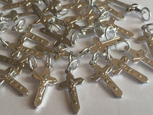 Load image into Gallery viewer, 10 20 SPIRITUAL SILVER CROSS Crucifix 20mm x 11mm Faith Delivery Protections Praying Prayer Fasting Crosses Christmas Naming Ceremony