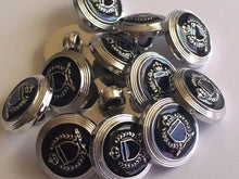 Load image into Gallery viewer, 10 20 BLACK SILVER Crown 15mm Wide Shank Quality Buttons Dresses Tops Coats Babies Blazers Military Uniforms Shirt Sewing Craft