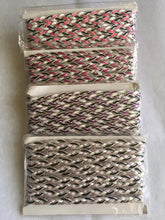Load image into Gallery viewer, 6 yards PLAITS SILVER Metallic Shine Quality 13mm Different Colours Trims Fancy Trimmings
