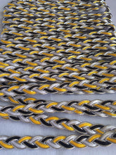 Load image into Gallery viewer, 6 yards PLAITS SILVER Metallic Shine Quality 13mm Different Colours Trims Fancy Trimmings