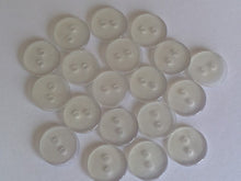 Load image into Gallery viewer, 50 CLEAR WHITE BLACK 11mm 13mm Wide Quality Buttons Shirt Sewing Craft