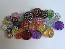 Load image into Gallery viewer, 10 Round Shank Deep Rhinestone 1 Hole Quality Buttons 15mm 25mm Different Colours Dresses Tops Coats Babies Blazers Shirt Sewing Craft