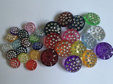 Load image into Gallery viewer, 10 Round Shank Deep Rhinestone 1 Hole Quality Buttons 15mm 25mm Different Colours Dresses Tops Coats Babies Blazers Shirt Sewing Craft
