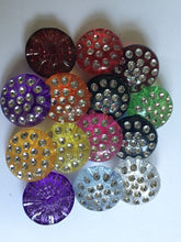 Load image into Gallery viewer, 10 Round Shank Deep Rhinestone 1 Hole Quality Buttons 15mm 25mm Different Colours Dresses Tops Coats Babies Blazers Shirt Sewing Craft