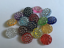 Load image into Gallery viewer, 10 Round Shank Deep Rhinestone 1 Hole Quality Buttons 15mm 25mm Different Colours Dresses Tops Coats Babies Blazers Shirt Sewing Craft