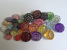 Load image into Gallery viewer, 10 Round Shank Deep Rhinestone 1 Hole Quality Buttons 15mm 25mm Different Colours Dresses Tops Coats Babies Blazers Shirt Sewing Craft