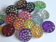 Load image into Gallery viewer, 10 Round Shank Deep Rhinestone 1 Hole Quality Buttons 15mm 25mm Different Colours Dresses Tops Coats Babies Blazers Shirt Sewing Craft