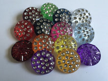 Load image into Gallery viewer, 10 Round Shank Deep Rhinestone 1 Hole Quality Buttons 15mm 25mm Different Colours Dresses Tops Coats Babies Blazers Shirt Sewing Craft