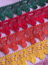 Load image into Gallery viewer, 1 yard CHERRIES GRAPES FRUITS Balls Lace Trims 48mm Wide Embroidered Guipure Trimmings Cardmaking Wedding Home Decor Sewing Craft Project