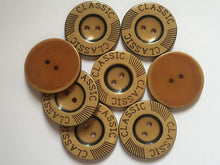 Load image into Gallery viewer, 5 10 20 CLASSIC BROWN 31mm Wide Quality Beautiful Buttons Jacket Shirt Sewing Craft 2 Holes