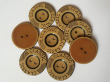 Load image into Gallery viewer, 5 10 20 CLASSIC BROWN 31mm Wide Quality Beautiful Buttons Jacket Shirt Sewing Craft 2 Holes