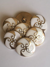 Load image into Gallery viewer, 5 Silver White Windmill Shank Quality Buttons 25mm Wide Dresses Tops Coats Babies Blazers Shirt Sewing Craft