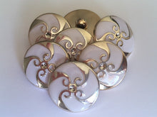 Load image into Gallery viewer, 5 Silver White Windmill Shank Quality Buttons 25mm Wide Dresses Tops Coats Babies Blazers Shirt Sewing Craft