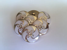 Load image into Gallery viewer, 5 Silver White Windmill Shank Quality Buttons 25mm Wide Dresses Tops Coats Babies Blazers Shirt Sewing Craft