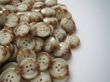 Load image into Gallery viewer, 10 CREAM n BROWN Buttons 18mm Wide Dresses Tops Coats Babies Blazers Shirt Sewing Craft