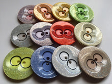 Load image into Gallery viewer, 1pc Quality Owl Eyes Glitter Buttons 39mm Wide Sewing Craft Jacket Shirt Skirt Trousers Coat Many Colours