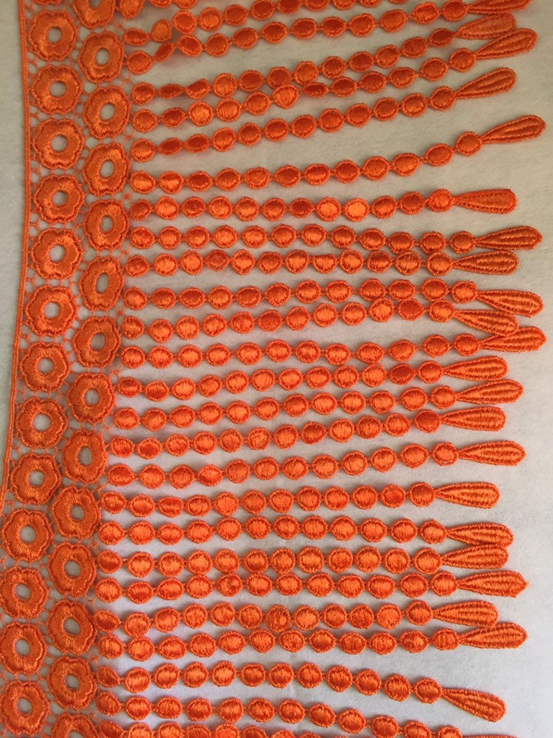 1yard ORANGE Fringe Quality Lace Trims 9inches 23cm Drop/Wide Scrapbooking Cardmaking Wedding Dresses Sewing Craft Projects