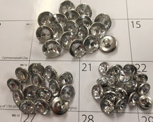 Load image into Gallery viewer, 10 20 50 100 Silver Shank Diamante Quality Buttons 9mm 11mm 13mm Wide Dresses Tops Coats Babies Blazers Shirt Sewing Craft