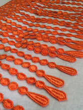 Load image into Gallery viewer, 1yard ORANGE Fringe Quality Lace Trims 9inches 23cm Drop/Wide Scrapbooking Cardmaking Wedding Dresses Sewing Craft Projects
