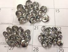 Load image into Gallery viewer, 10 20 50 100 Silver Shank Diamante Quality Buttons 9mm 11mm 13mm Wide Dresses Tops Coats Babies Blazers Shirt Sewing Craft