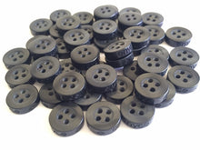 Load image into Gallery viewer, 30 50 Quality 11mm Wide Buttons Shirt Babies Knit Crochet Sewing Craft Blue Black Grey Crazy Horse Enyce 4 Holes