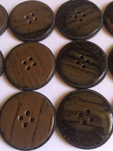 Load image into Gallery viewer, 5 10 20 Coconut Shell Wooden Dusty Lookalike 31mm Brown Black Wide Quality Buttons Sewing Craft Jacket Shirt Skirt Trousers Coat