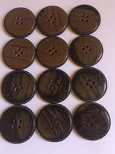 Load image into Gallery viewer, 5 10 20 Coconut Shell Wooden Dusty Lookalike 31mm Brown Black Wide Quality Buttons Sewing Craft Jacket Shirt Skirt Trousers Coat