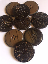 Load image into Gallery viewer, 5 10 20 Coconut Shell Wooden Dusty Lookalike 31mm Brown Black Wide Quality Buttons Sewing Craft Jacket Shirt Skirt Trousers Coat