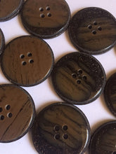 Load image into Gallery viewer, 5 10 20 Coconut Shell Wooden Dusty Lookalike 31mm Brown Black Wide Quality Buttons Sewing Craft Jacket Shirt Skirt Trousers Coat