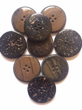 Load image into Gallery viewer, 5 10 20 Coconut Shell Wooden Dusty Lookalike 31mm Brown Black Wide Quality Buttons Sewing Craft Jacket Shirt Skirt Trousers Coat