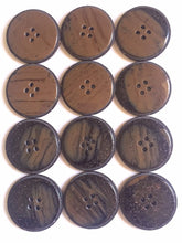 Load image into Gallery viewer, 5 10 20 Coconut Shell Wooden Dusty Lookalike 31mm Brown Black Wide Quality Buttons Sewing Craft Jacket Shirt Skirt Trousers Coat