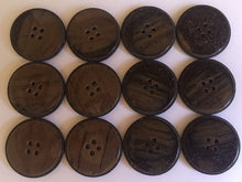 Load image into Gallery viewer, 5 10 20 Coconut Shell Wooden Dusty Lookalike 31mm Brown Black Wide Quality Buttons Sewing Craft Jacket Shirt Skirt Trousers Coat