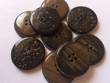 Load image into Gallery viewer, 5 10 20 Coconut Shell Wooden Dusty Lookalike 31mm Brown Black Wide Quality Buttons Sewing Craft Jacket Shirt Skirt Trousers Coat