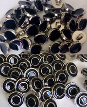 Load image into Gallery viewer, 10 Silver Black Windmill Double Circles Shank Quality Buttons 12mm Wide Dresses Tops Coats Babies Blazers Shirt Sewing Craft