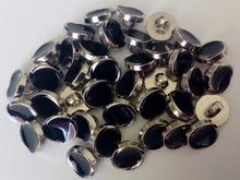 Load image into Gallery viewer, 10 Silver Black Windmill Double Circles Shank Quality Buttons 12mm Wide Dresses Tops Coats Babies Blazers Shirt Sewing Craft