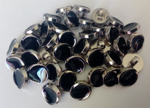 Load image into Gallery viewer, 10 Silver Black Windmill Double Circles Shank Quality Buttons 12mm Wide Dresses Tops Coats Babies Blazers Shirt Sewing Craft