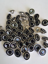 Load image into Gallery viewer, 10 Silver Black Windmill Double Circles Shank Quality Buttons 12mm Wide Dresses Tops Coats Babies Blazers Shirt Sewing Craft