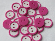 Load image into Gallery viewer, 10 20 DEEP PINK WHITE Quality Buttons Shirt Sewing Craft 16mm wide