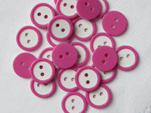 Load image into Gallery viewer, 10 20 DEEP PINK WHITE Quality Buttons Shirt Sewing Craft 16mm wide